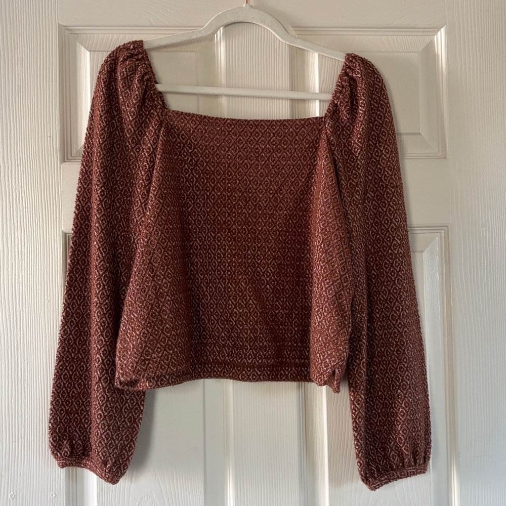 Madewell Brown Patterned Long Sleeve Top